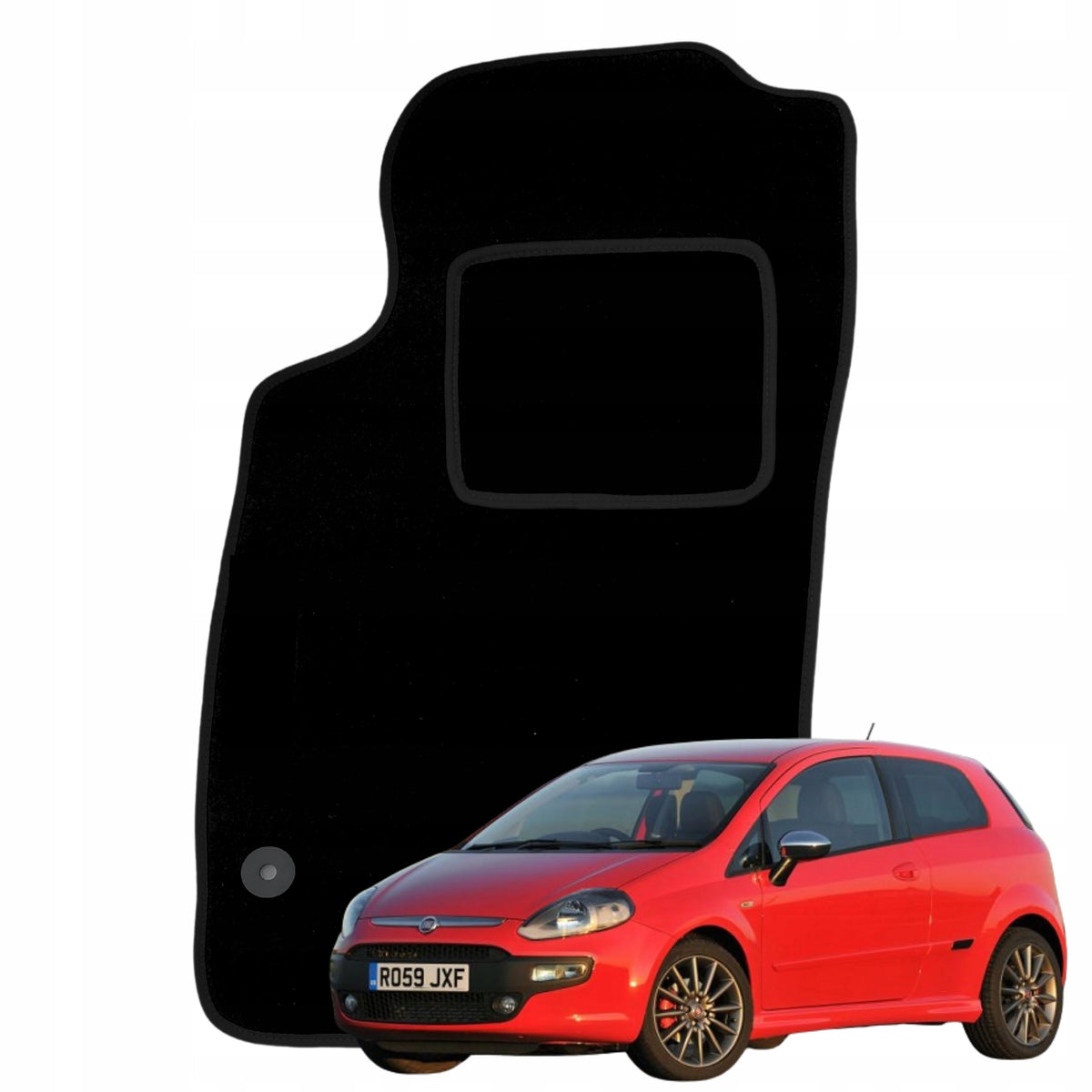 Fiat Punto Evo 2009-2012r. Velour Rug for Car Driver Rug B