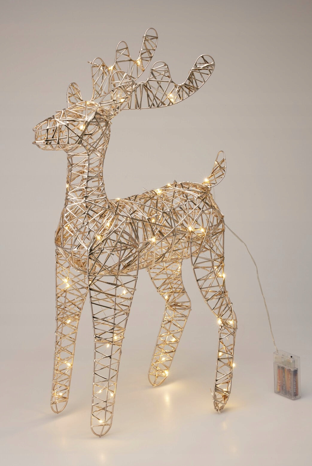 Figurine Christmas Reindeer decoration gold LED 60 cm