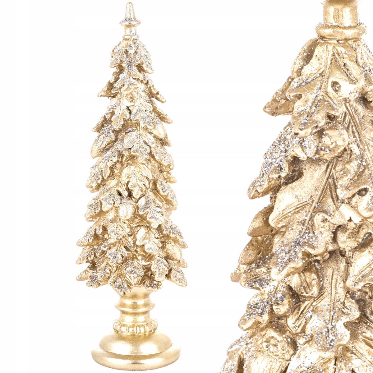 Figurine Christmas tree gold oak leaves on the pedestal 29,5cm 170857 ART-POL Manufacturer code 170857