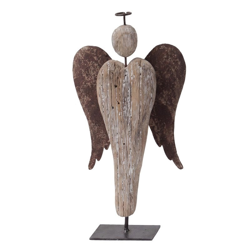 Figurine Decoration Angel Brown Wood