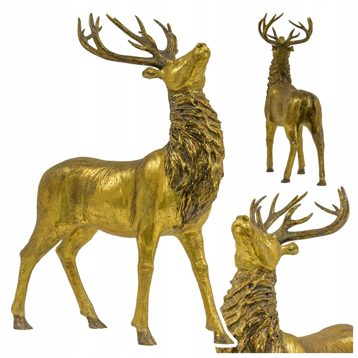Figurine deer gold 65x47x14 cm Christmas decoration for home