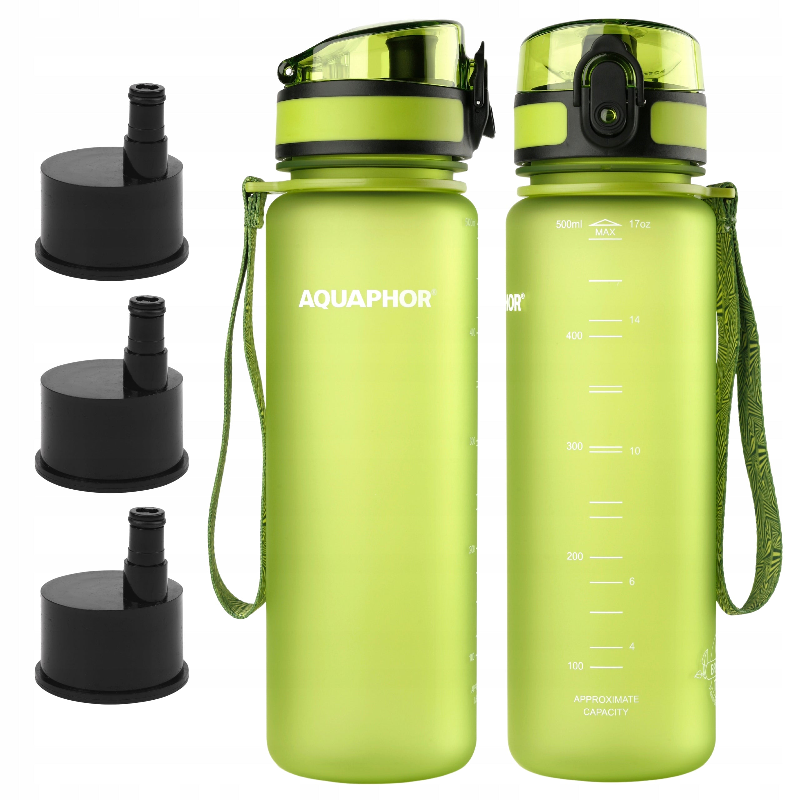 Filter Bottle Aquaphor City Green Bottle with Filter 0,5L 3 Cartridges
