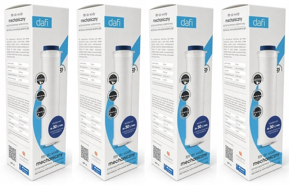 Filter Flow Cartridge Dafi Polypropylene 25um microns 4 pcs.
