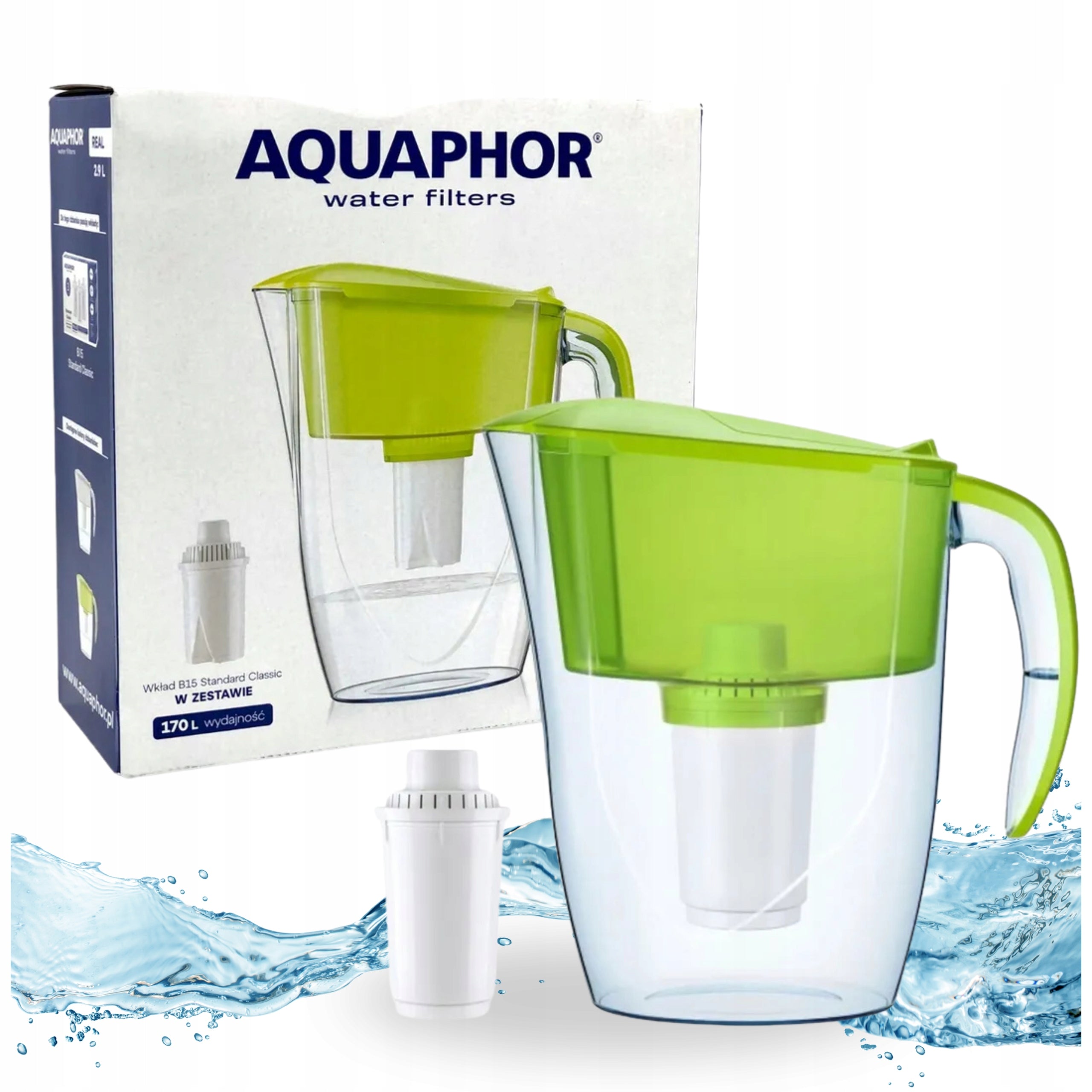 Filter Jug Aquaphor Real 2,9L Lime , 1 Filter Cartridge B15