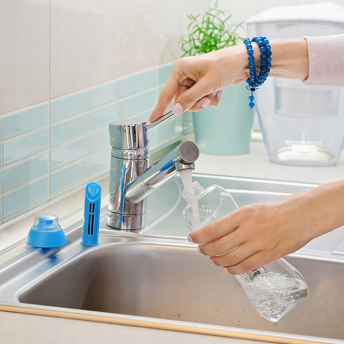 Filter Water Bottle 0,5l Dafi SOFT Celestial Blue with 4 Filters Packaging status original