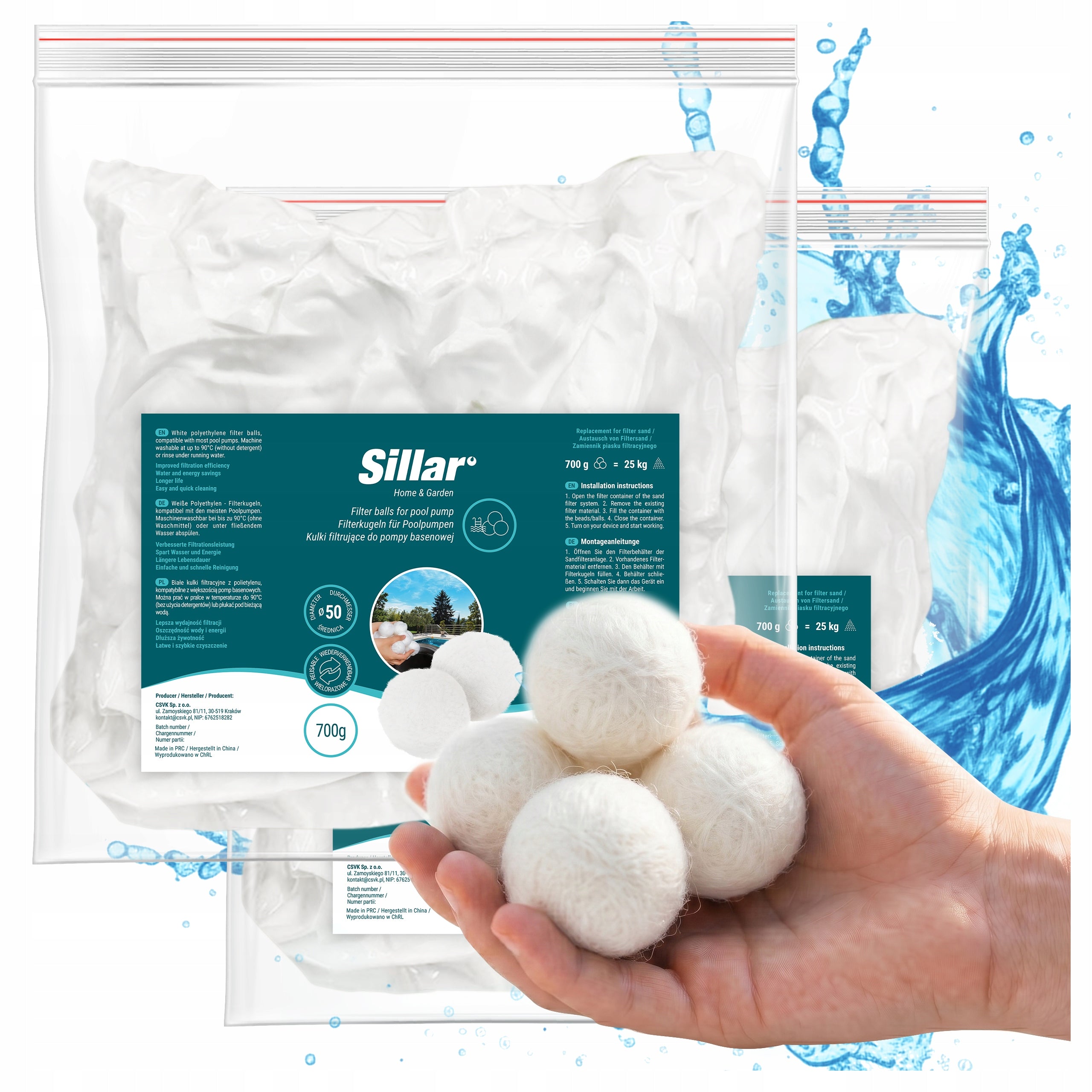 Filter balls cartridge for sand pump filter 1,4kg pool pumps