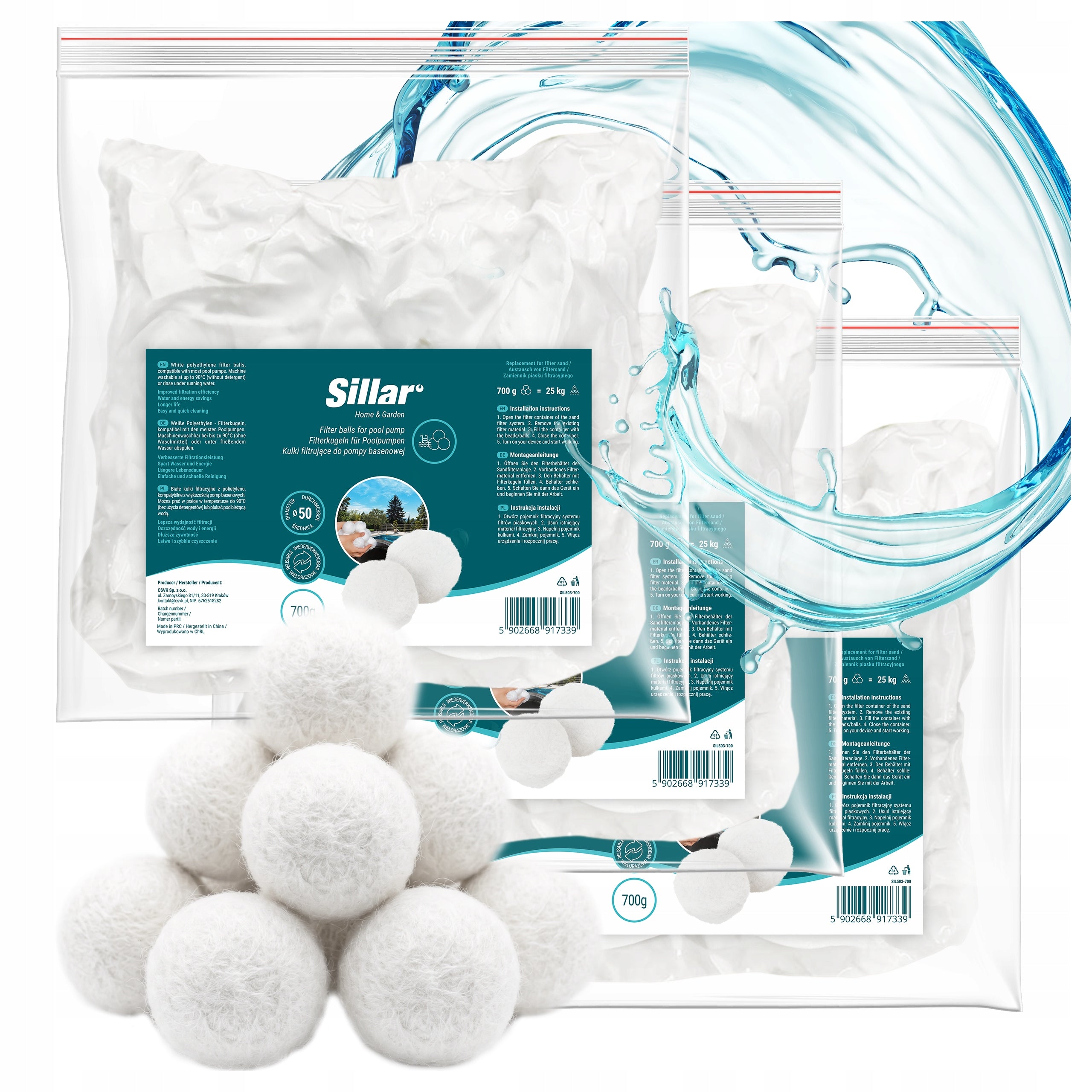 Filter balls for pool sand pump 2100g 2,1kg pool insert