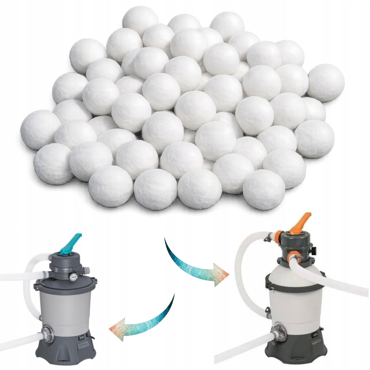 Filter balls for sand pump 58515 cartridge replacement instead of sand