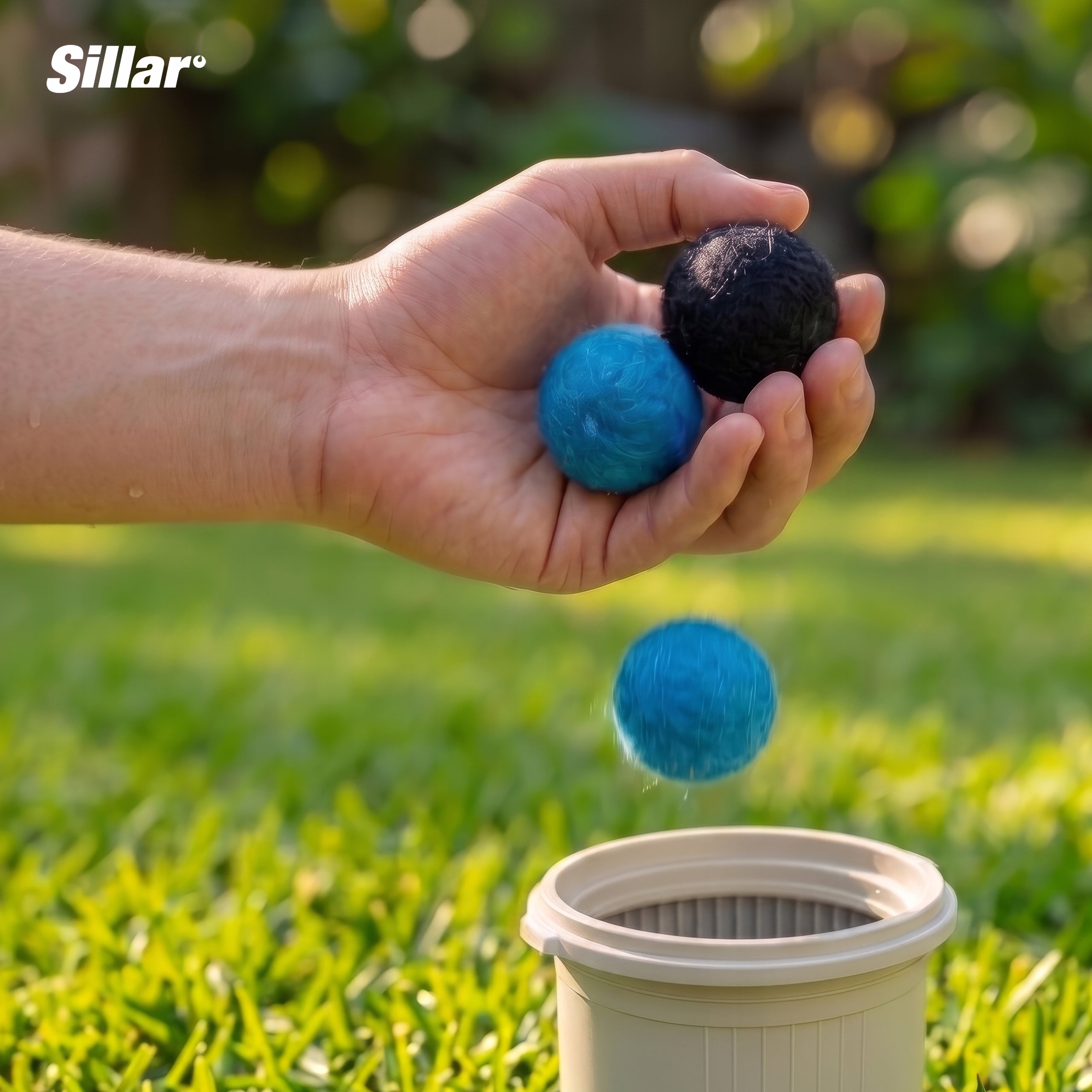 Filter balls for swimming pool with activated carbon and silver ions 2x 700g Manufacturer code SIL503-700-BK_700-BL