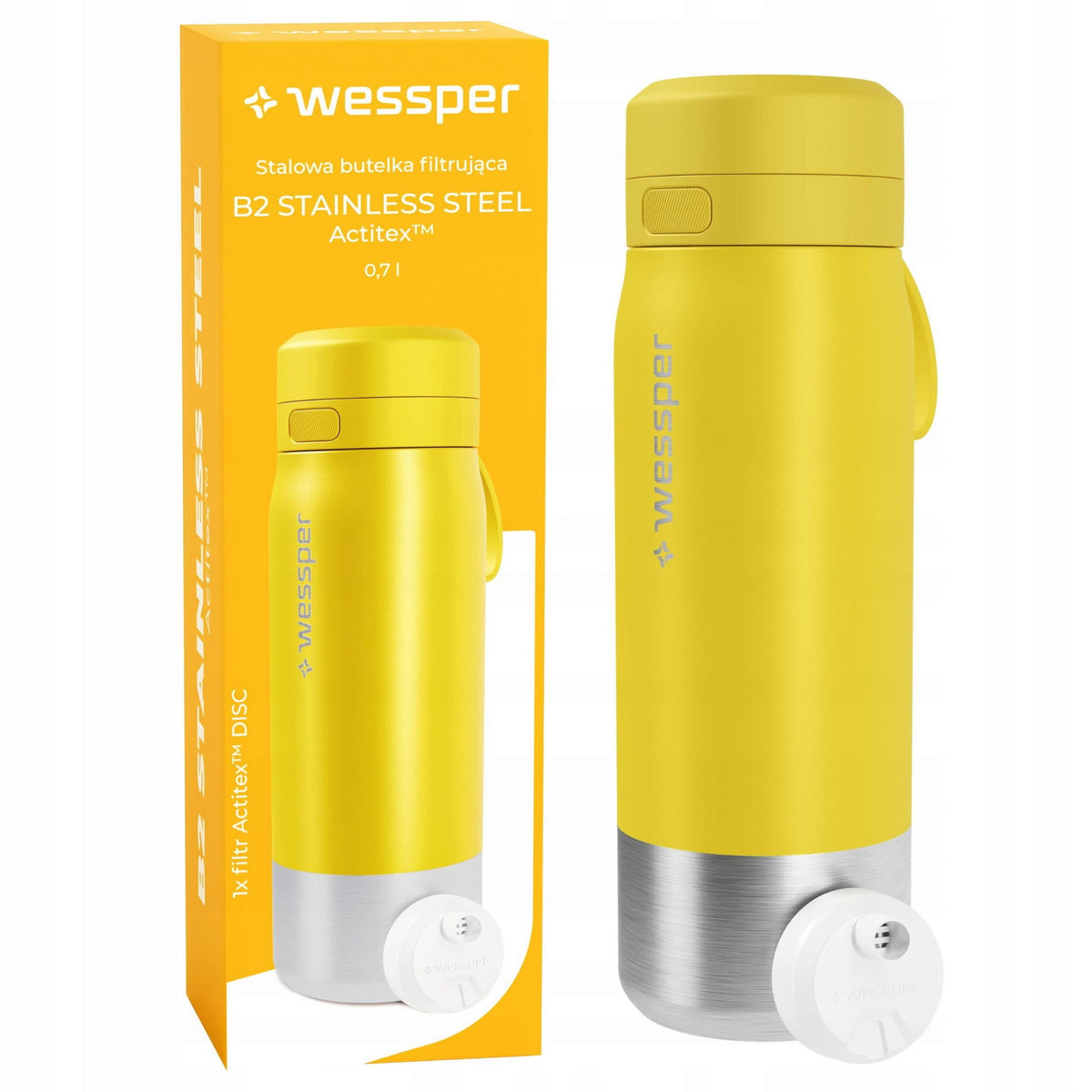 Filter bottle steel water bottle with filter WESSPER B2 ACTITEX 700ml
