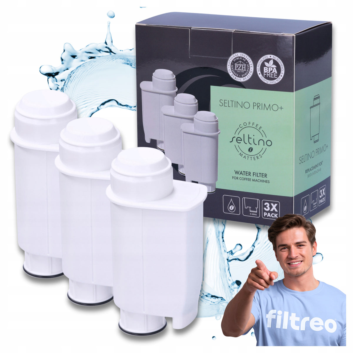 Filter cartridge Seltino Primo Plus x3 replacement for Brita Intenza+ CA6702