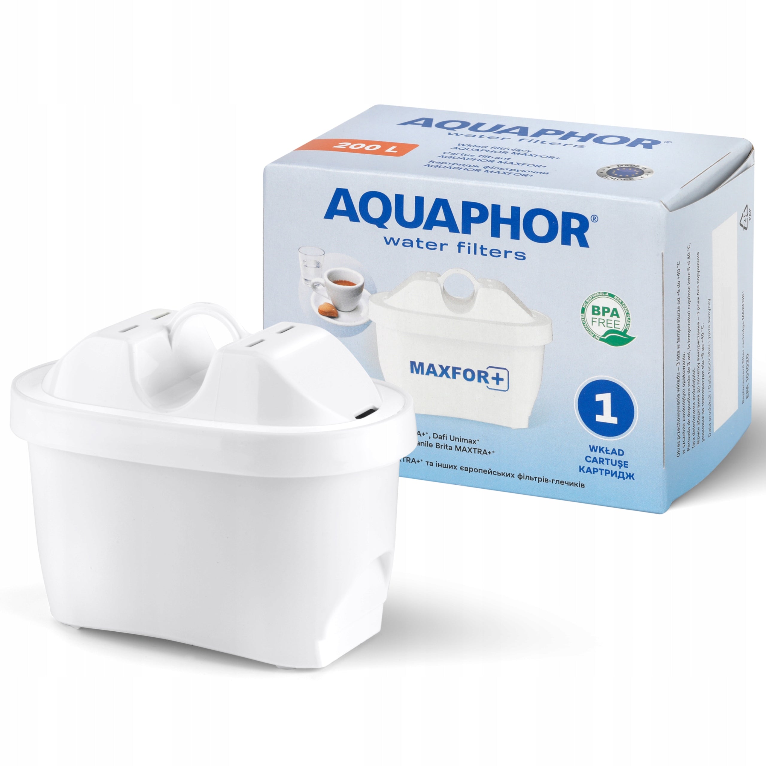 Filter cartridges for jug, Aquaphor Maxfor plus+ water filters, 6 pcs. Manufacturer code 9878-7652-7645