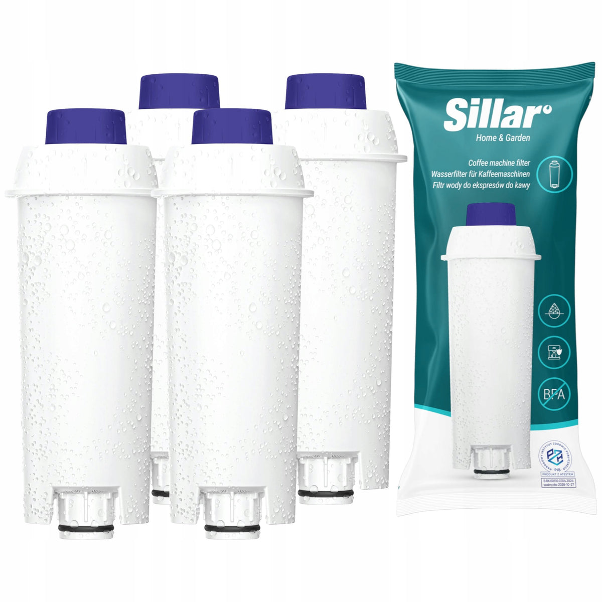 Filter for Delonghi Dinamica Plus ECAM Eletta - cartridge Sillar 4x