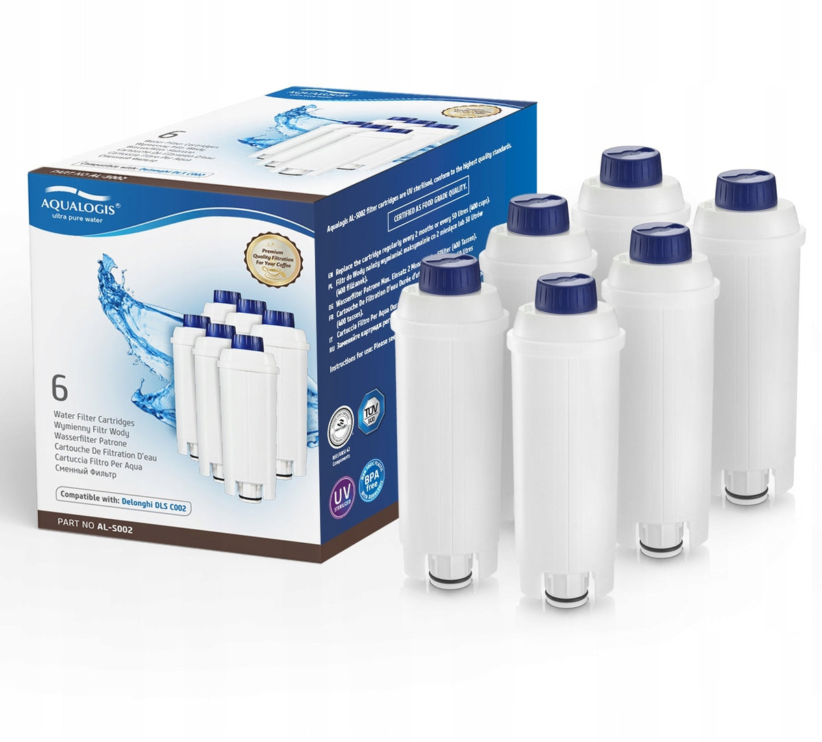 Filter for Delonghi Eletta Dinamica - AL-S002 6pcs Packaging status original