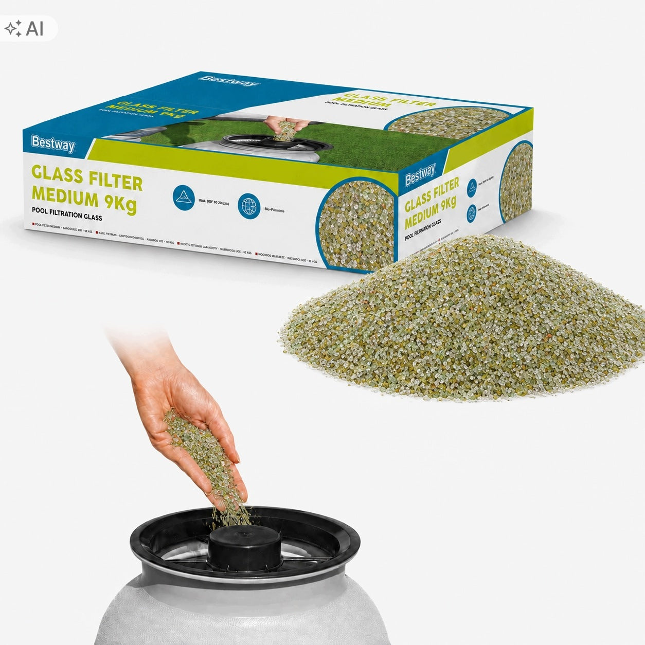 Filter glass Bestway Glass Filter Medium 9 kg 0,5 – 1,2mm for pumps Packaging status original