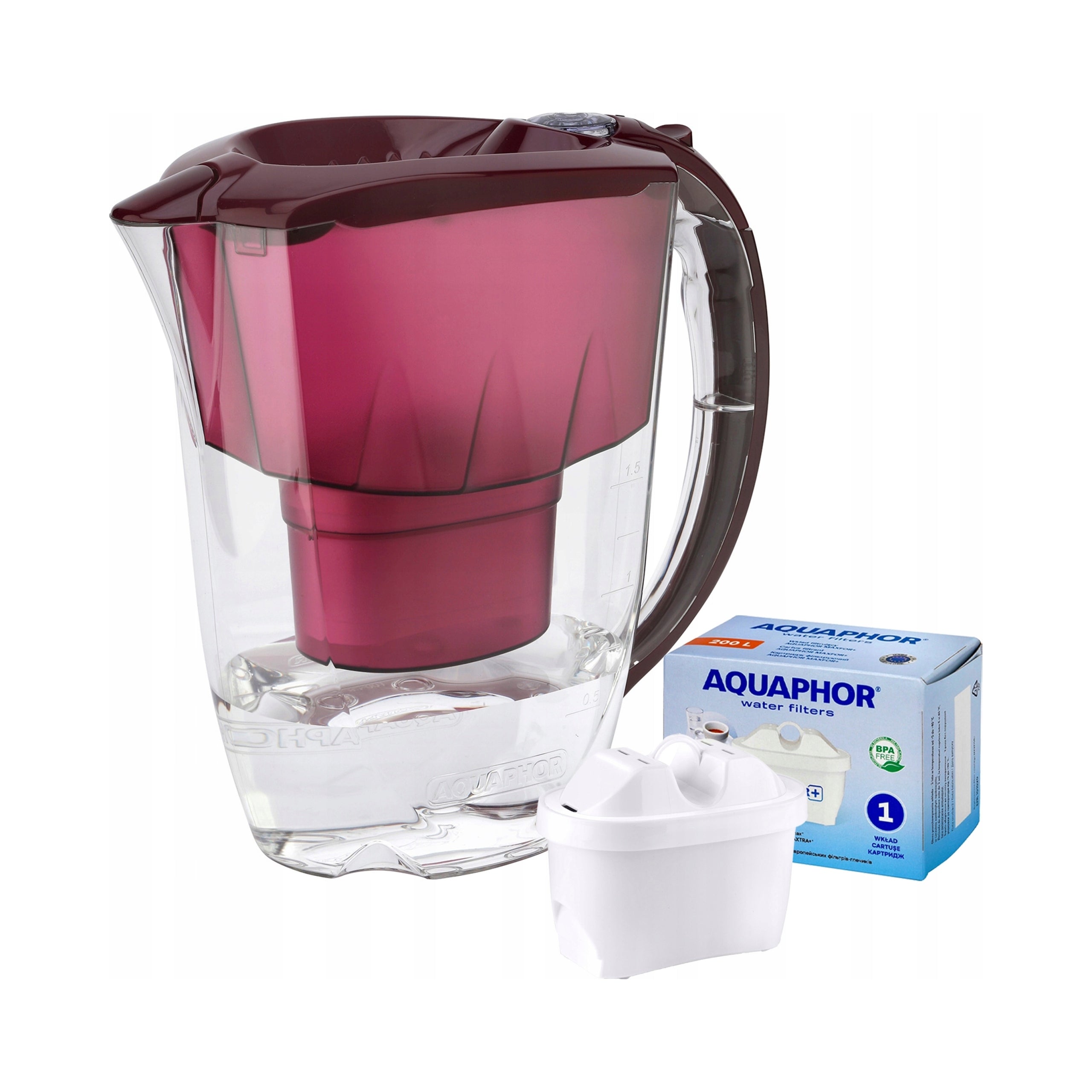 Filter jug Aquaphor Amethyst 2,8 l Cherry with 1 maxfor+ B25 cartridges