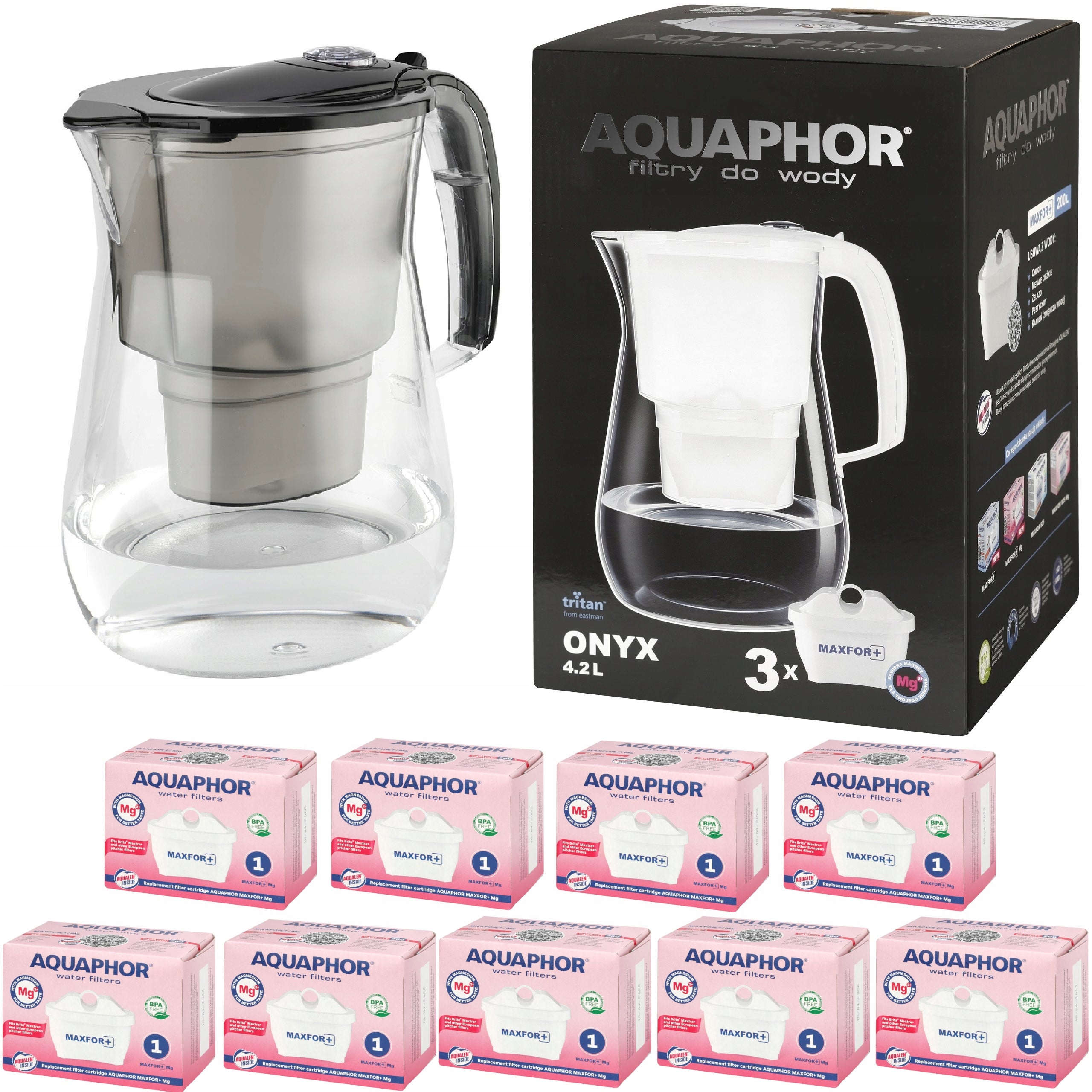 Filter jug Aquaphor Onyx 4,2L 9 filters Maxfor+ B25Mg with magnesium