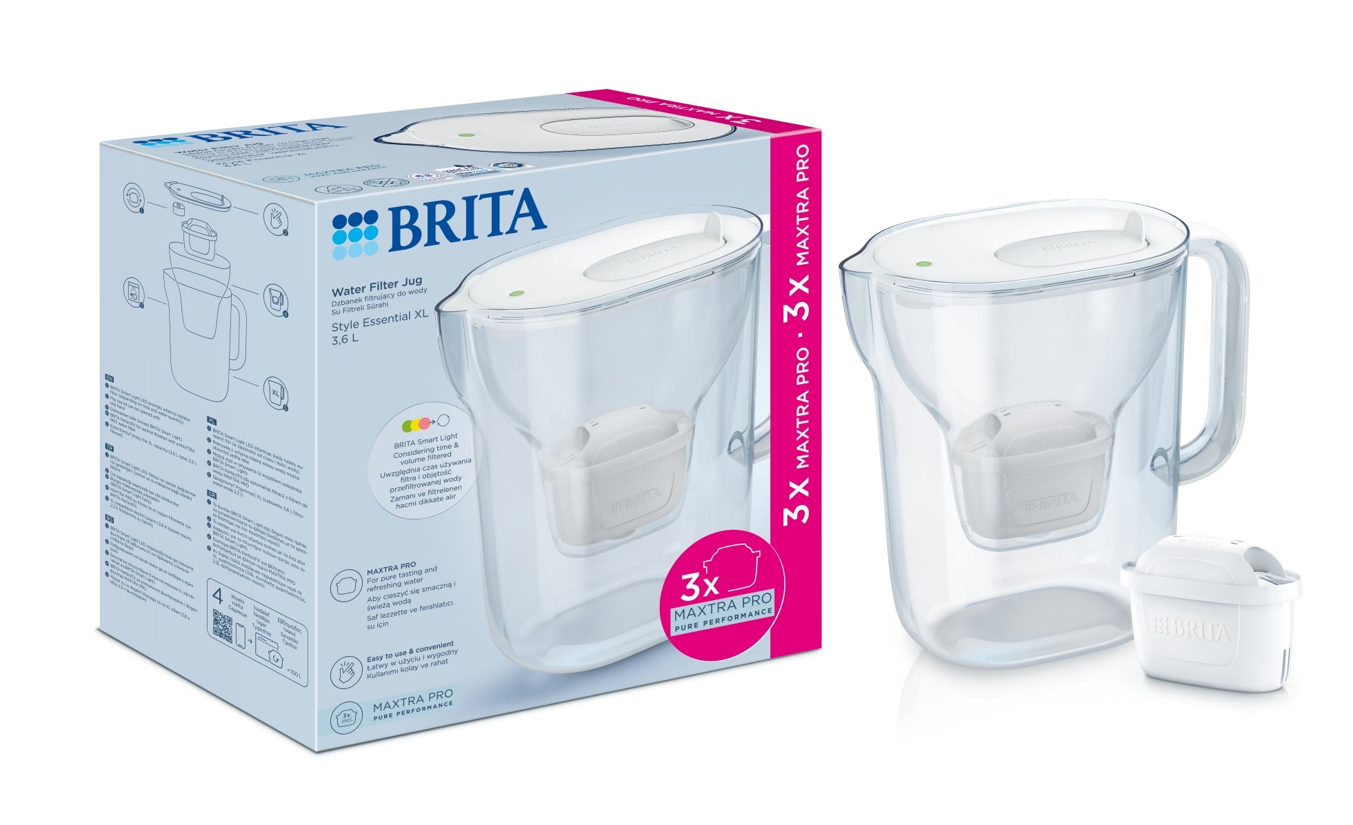 Filter jug Brita Style Essential XL 3,6l white + 3 refills