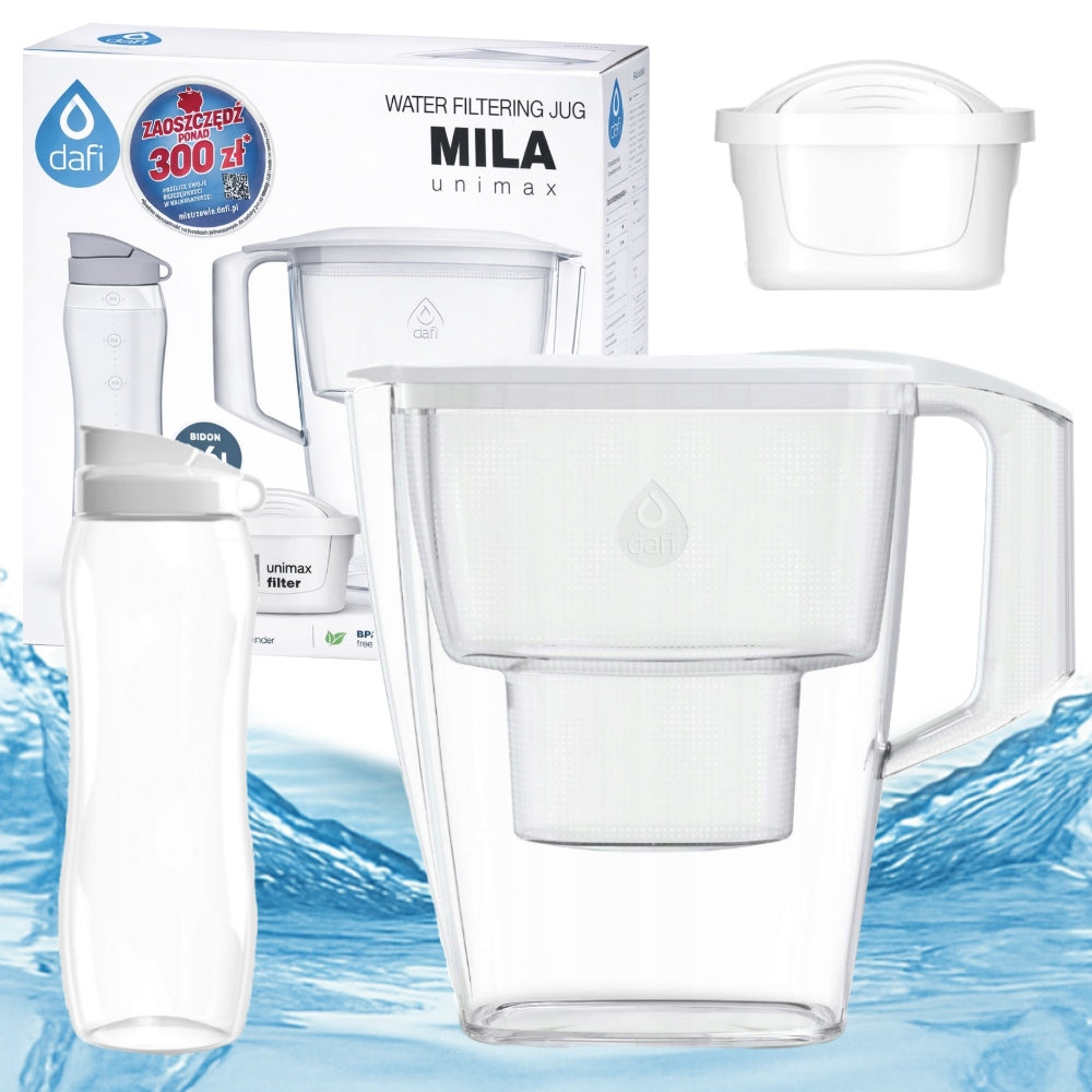 Filter jug Dafi Mila Unimax 3l water bottle 0,6l and filter Unimax