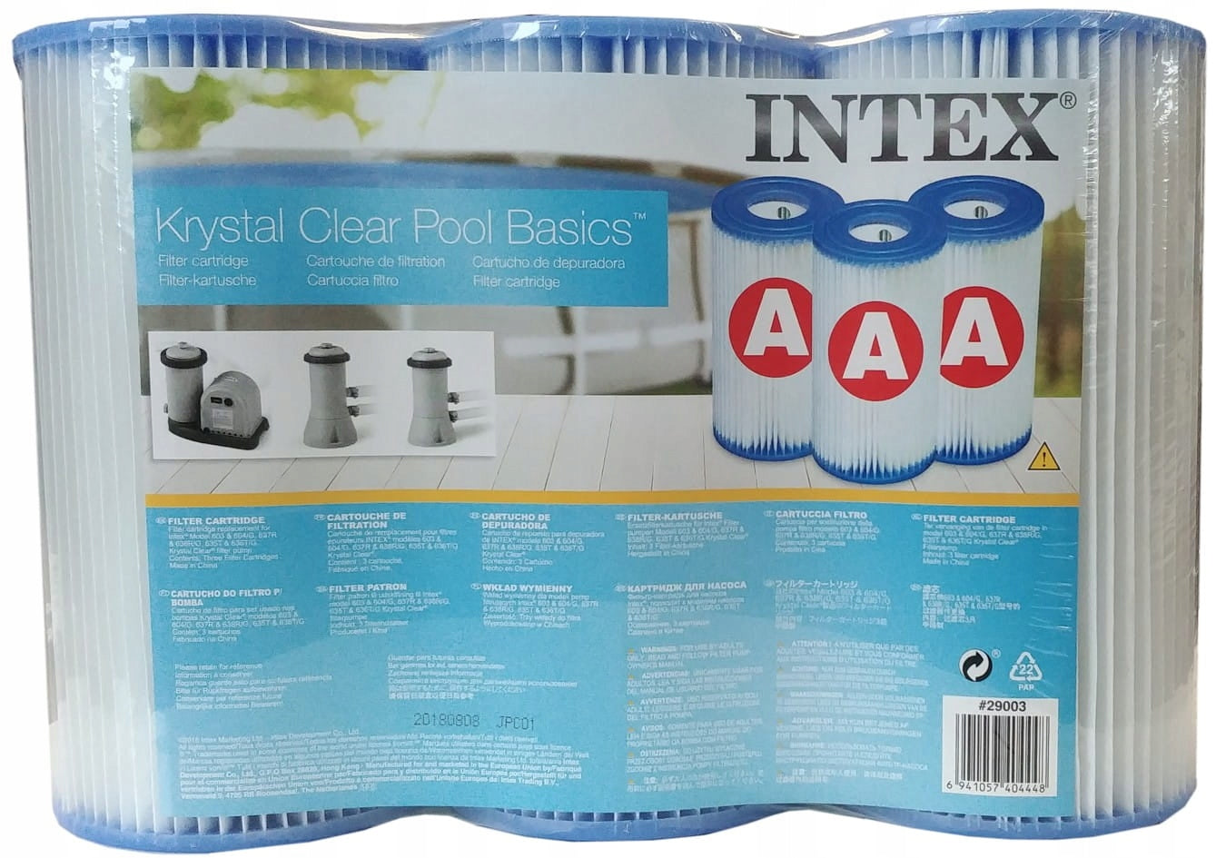 Filter pump insert A, 3 pieces, for the INTEX 29003 pool EAN (GTIN) 6941057404448