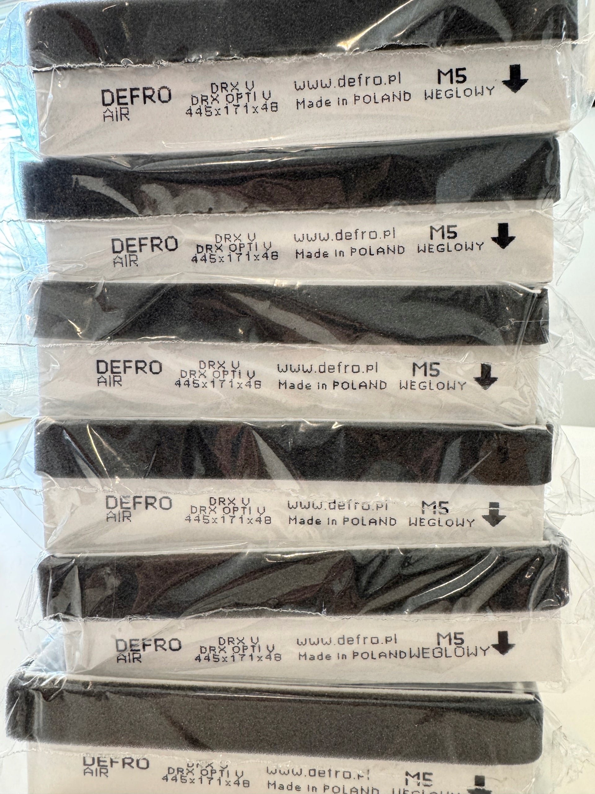 Filters Original 2pcs Defro M5 CARBON size 445x171x48 mm DRX V and DRX Opti V Packaging status original