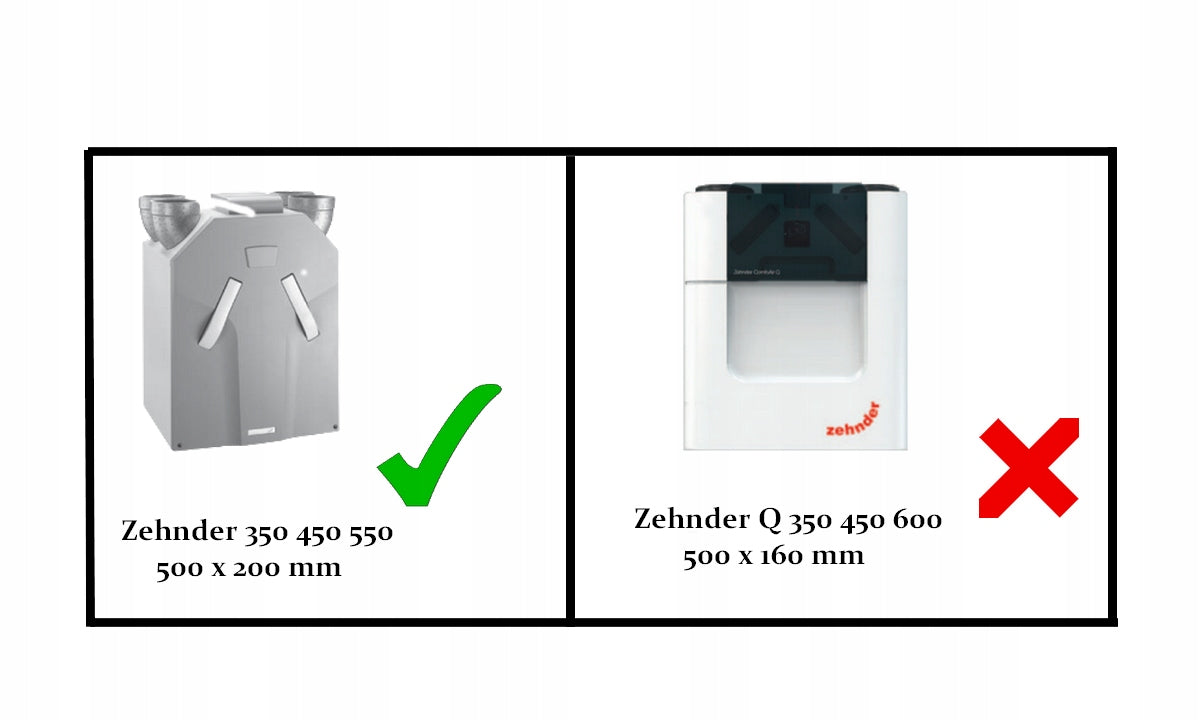 Filters for Zehnder Comfoair 350 450 550 F7 Set of 2 Manufacturer code PZC550F702