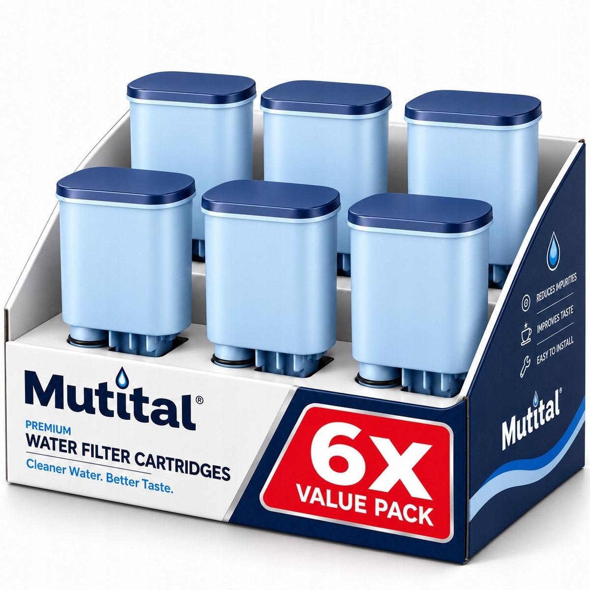 Filtr wody Mutital do ekspresu Philips Saeco AquaClean Zamiennik 6 szt