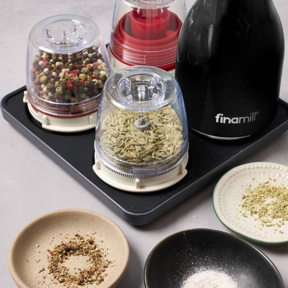 FinaMill - BBQ USB Electric Grinder Set + 4 Containers + Stand Brand FinaMill