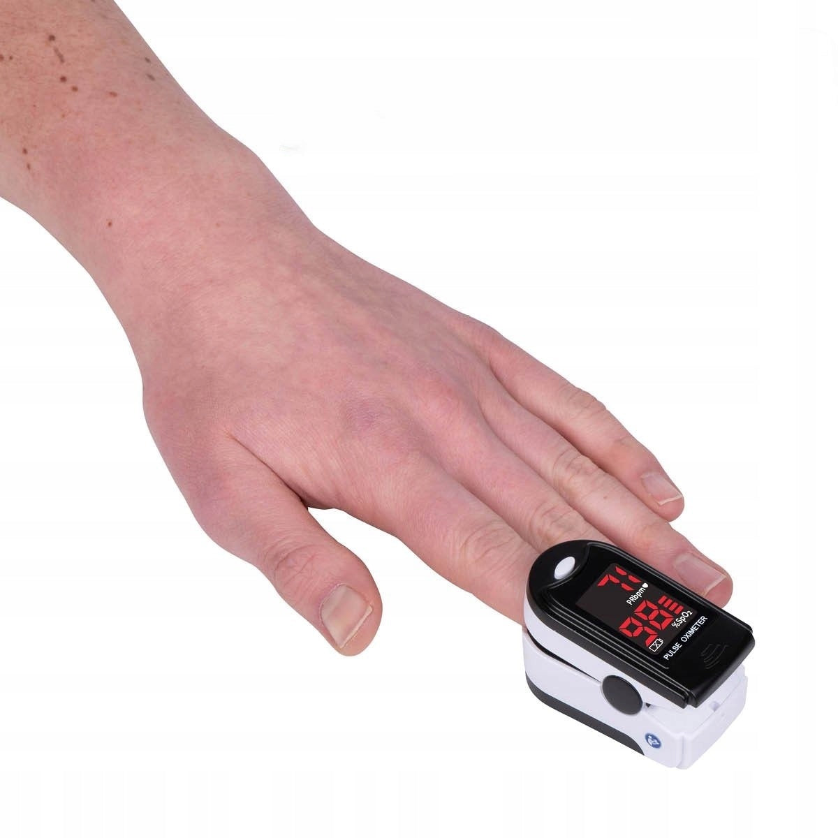 Finger Pulse Oximeter Pulse Saturation Blood Grundig Finger White Black Medical device no