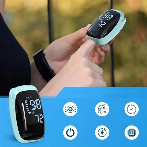 Finger Pulse Oximeter with Backlight - USB Charging, Lightweight Medical device no