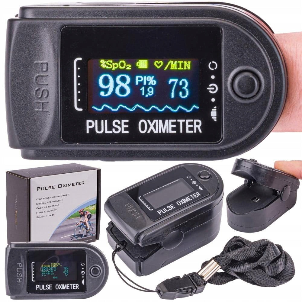 Finger pulse oximeter and LCD heart rate monitor