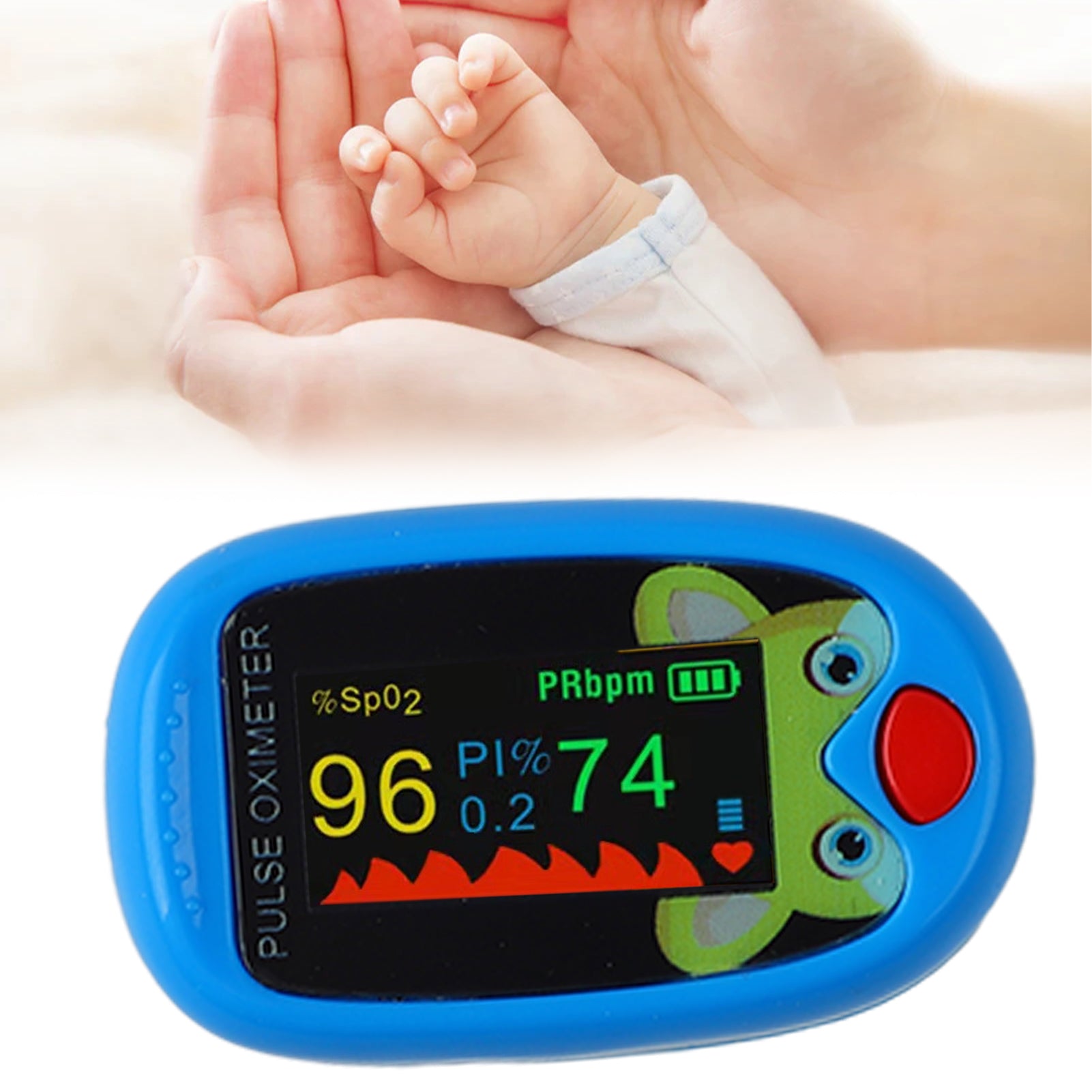 Finger pulse oximeter with LED display Color blue