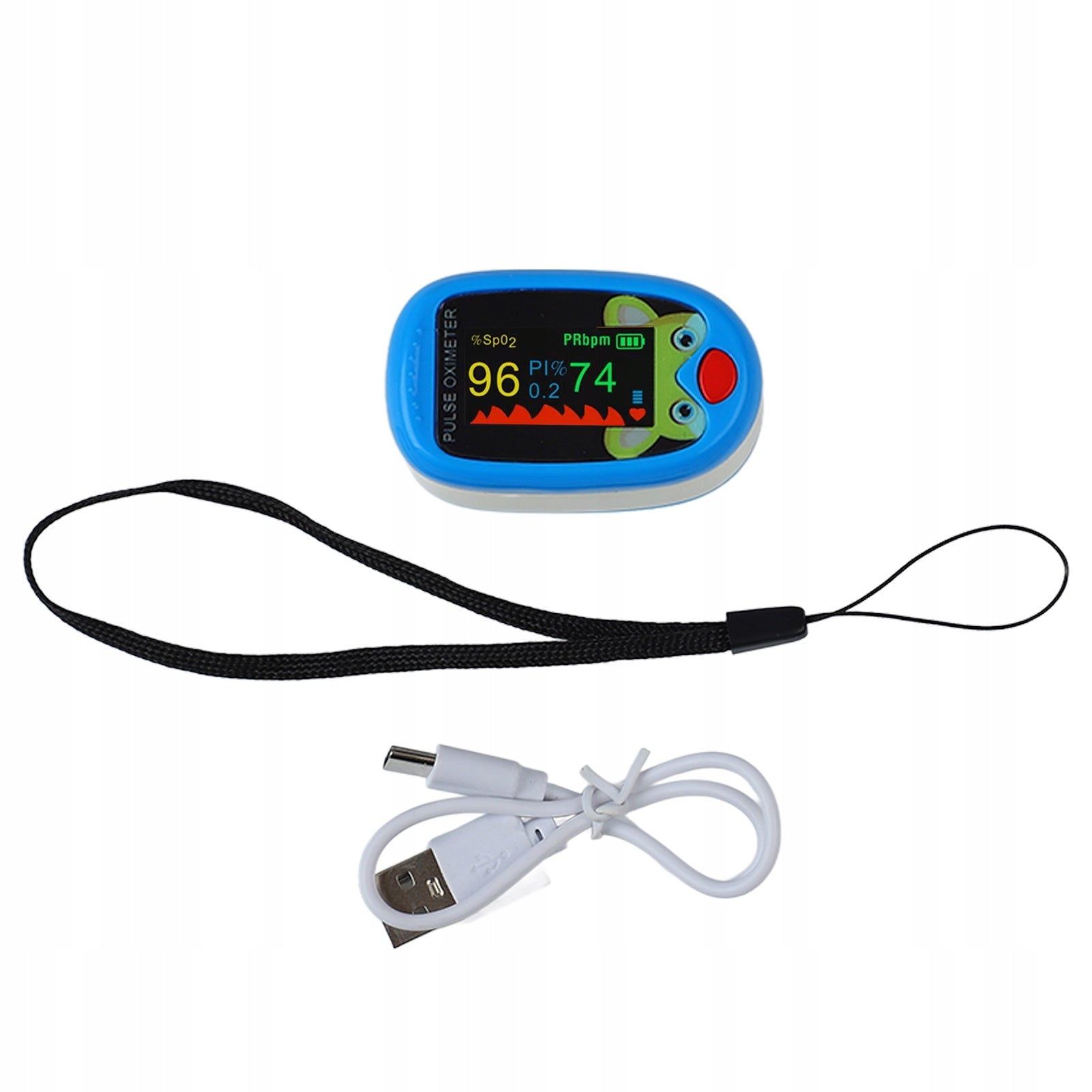 Finger pulse oximeter with LED display