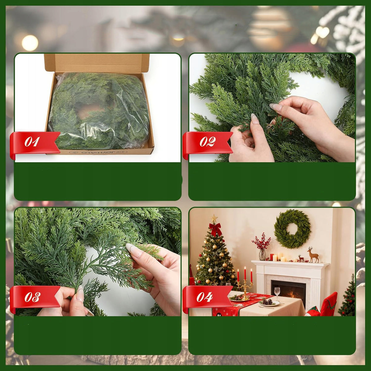 Fir wreath simulation Christmas vivid decoration wreath advent wreath Manufacturer code 693701182665