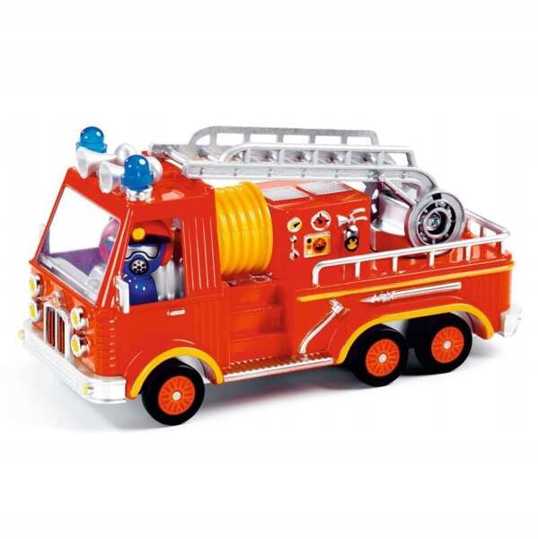 Fire Truck Captain Fire Crazy Motors Metal Rubber Tires Djeco