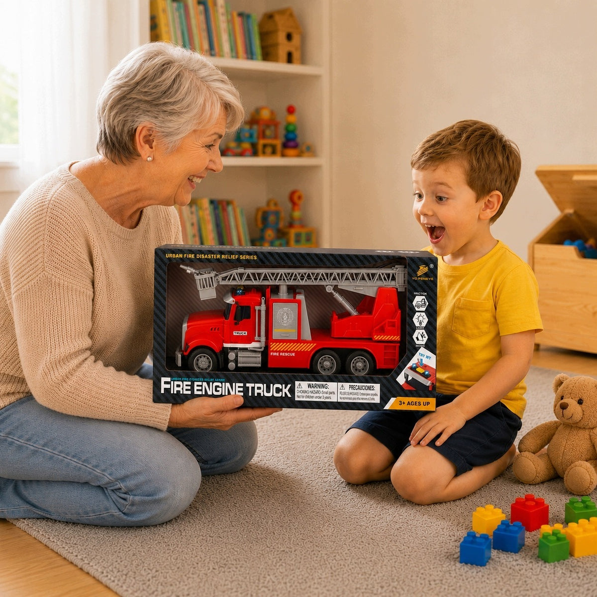 Fire brigade fire truck light sound police lollipop for children 3 4 5 Manufacturer code mały strażak