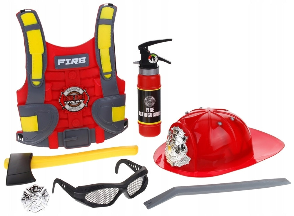 Firefighter Set Firefighter Costume Fire Brigade Helmet Fire Extinguisher Vest Packaging status original