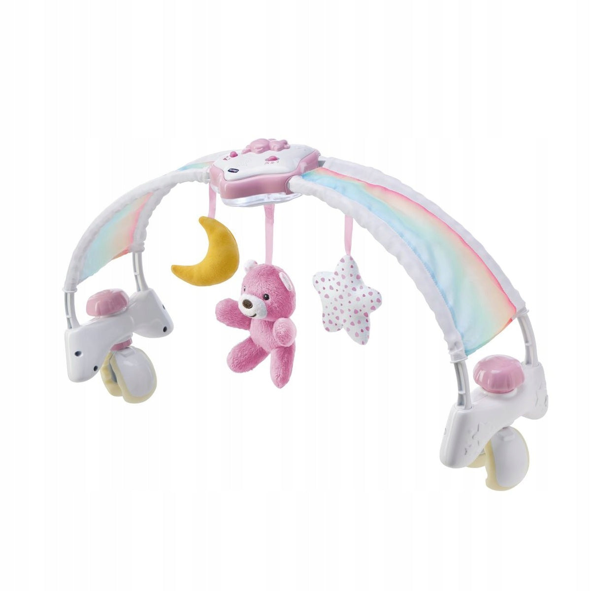 First Dreams. Rainbow Sky cot panel, pink Chicco