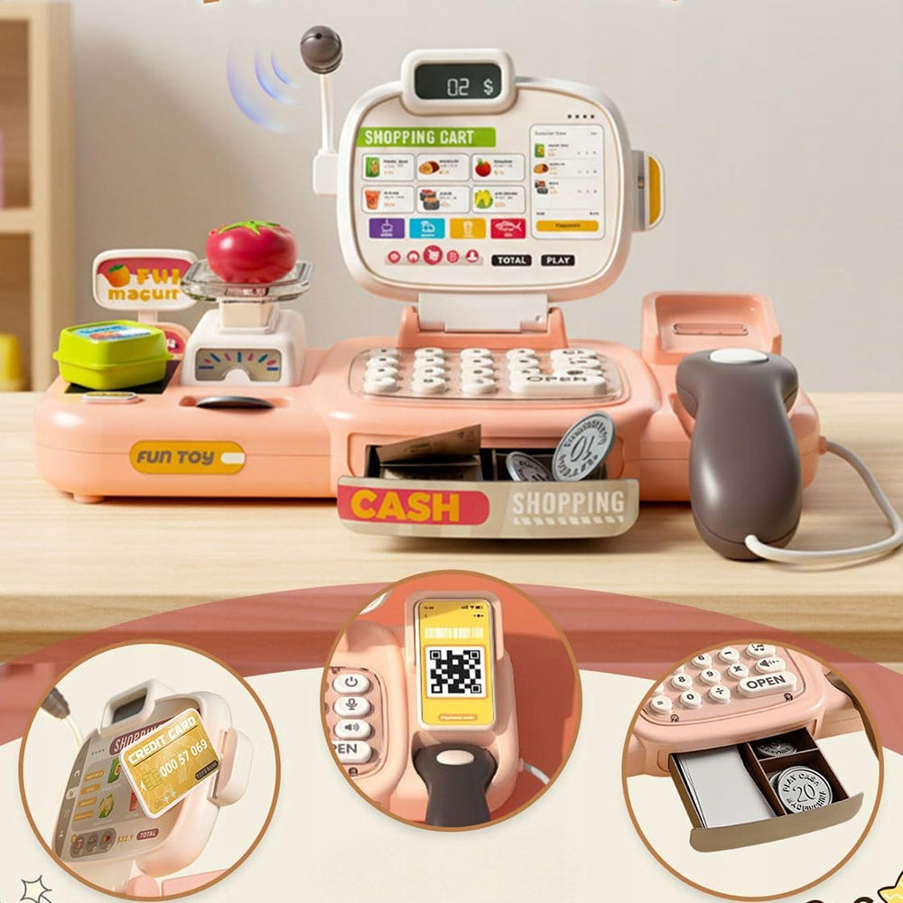 Fiscal Cash Register Kids Interactive Shop Educational Gift Toy Packaging status original