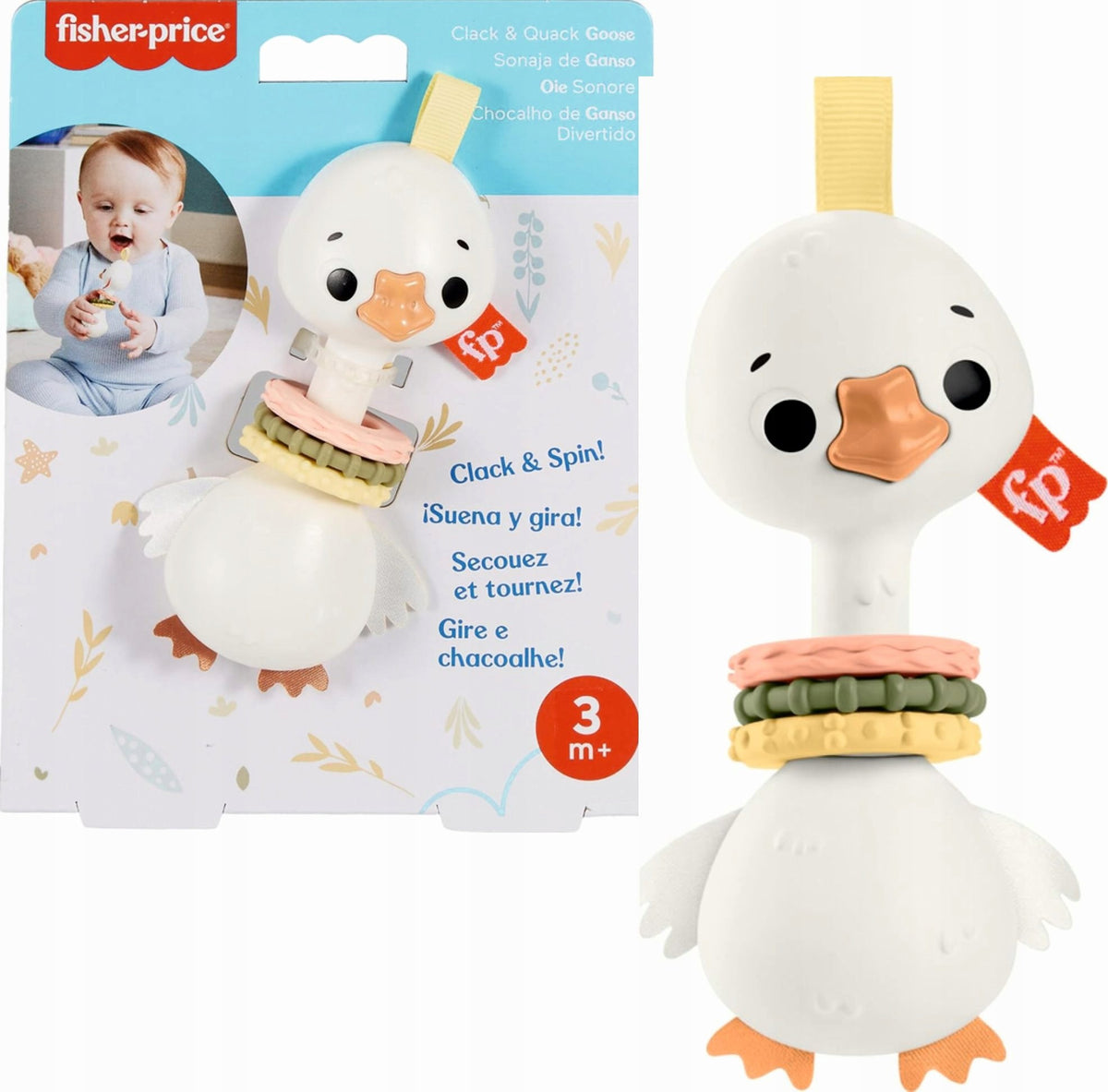 Fisher Price Active Goose Funny Cleat Sensory Toy 3+ MIE