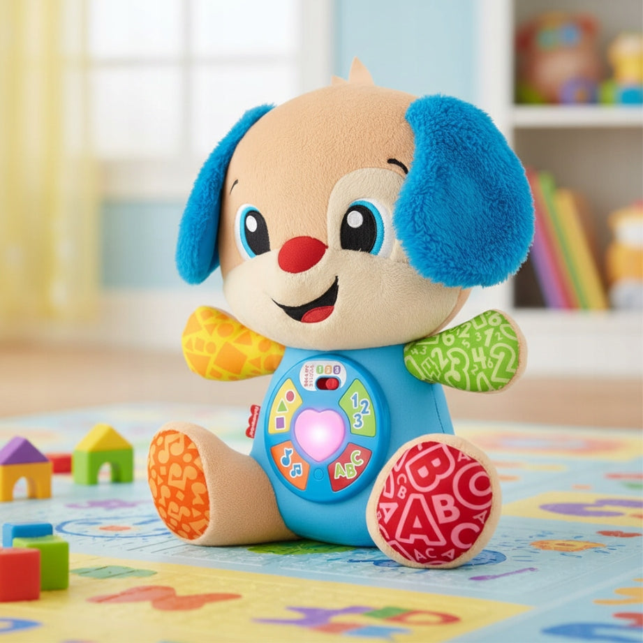 Fisher Price Plush Toy Talking Dog Student Talking Puppy Bear Brand Fisher-Price