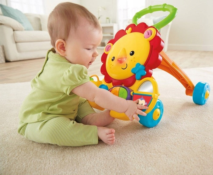 Fisher Price Pusher Walker Lion Interactive Music Brand Fisher-Price