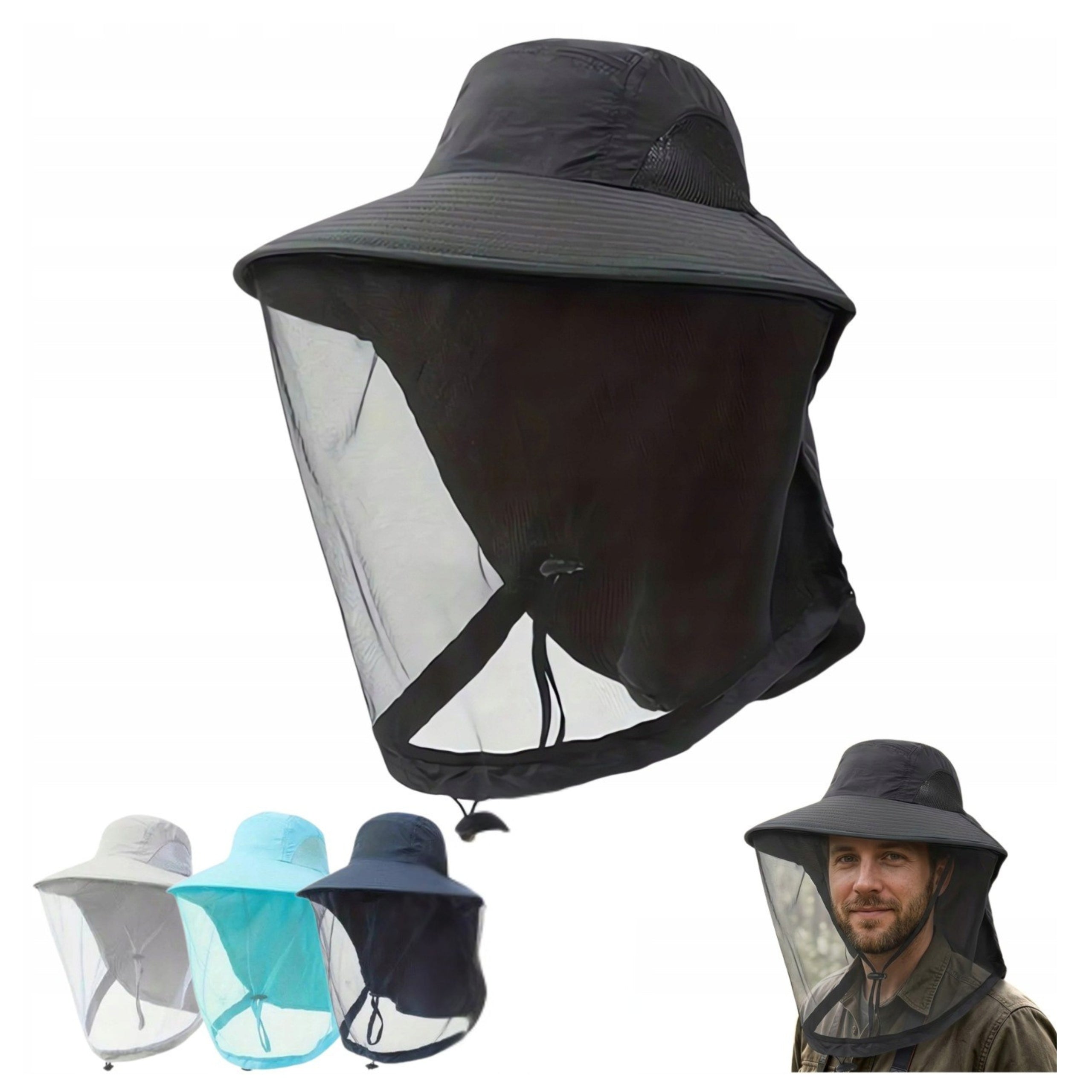 Fishing Hat with Mosquito Net Fish Hat Mosquitoes Flies Adjustable