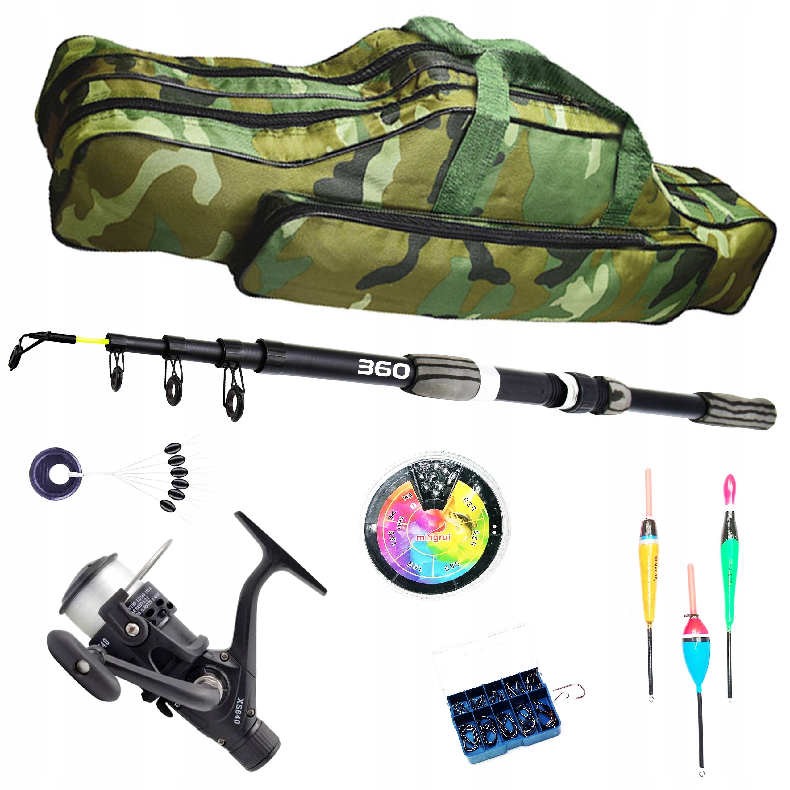 Fishing Kit TELESCOPIC Float TM 360 and reel + COVER
