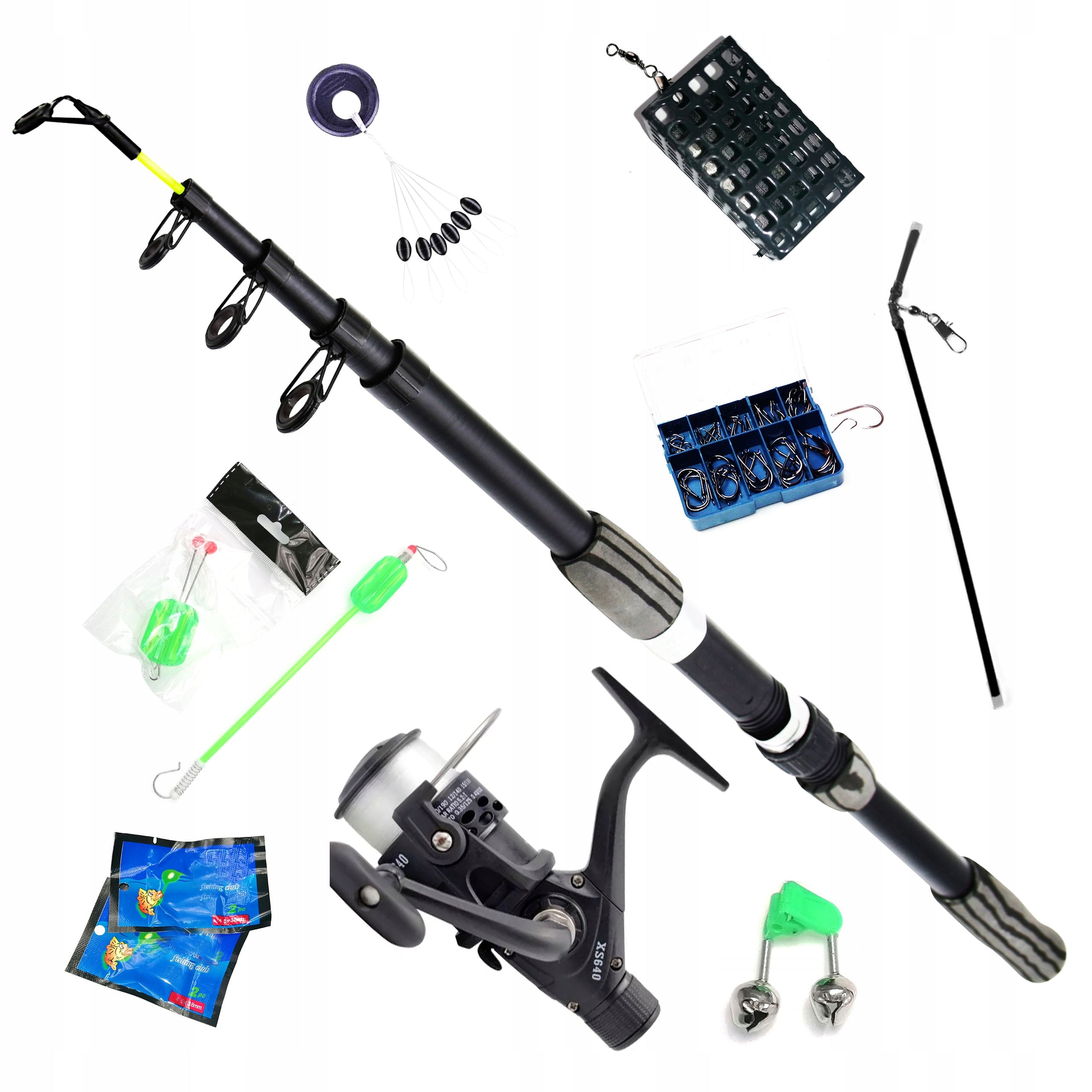Fishing Kit TELESCOPIC Ground TM 360 cm and reel with fishing line