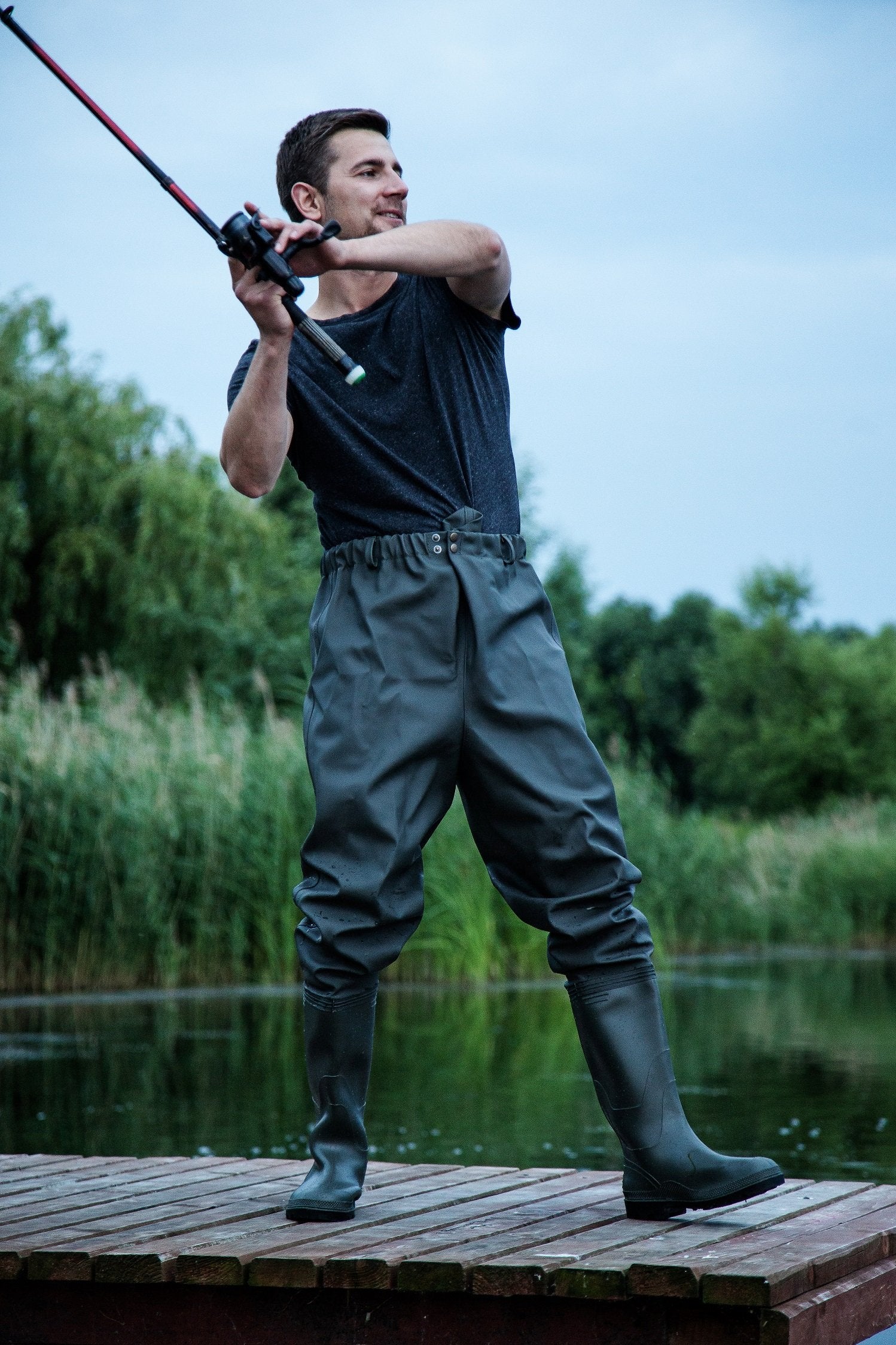 Fishing Pants Pros Polish Product Durable Manufacturer code SP03 Zielone