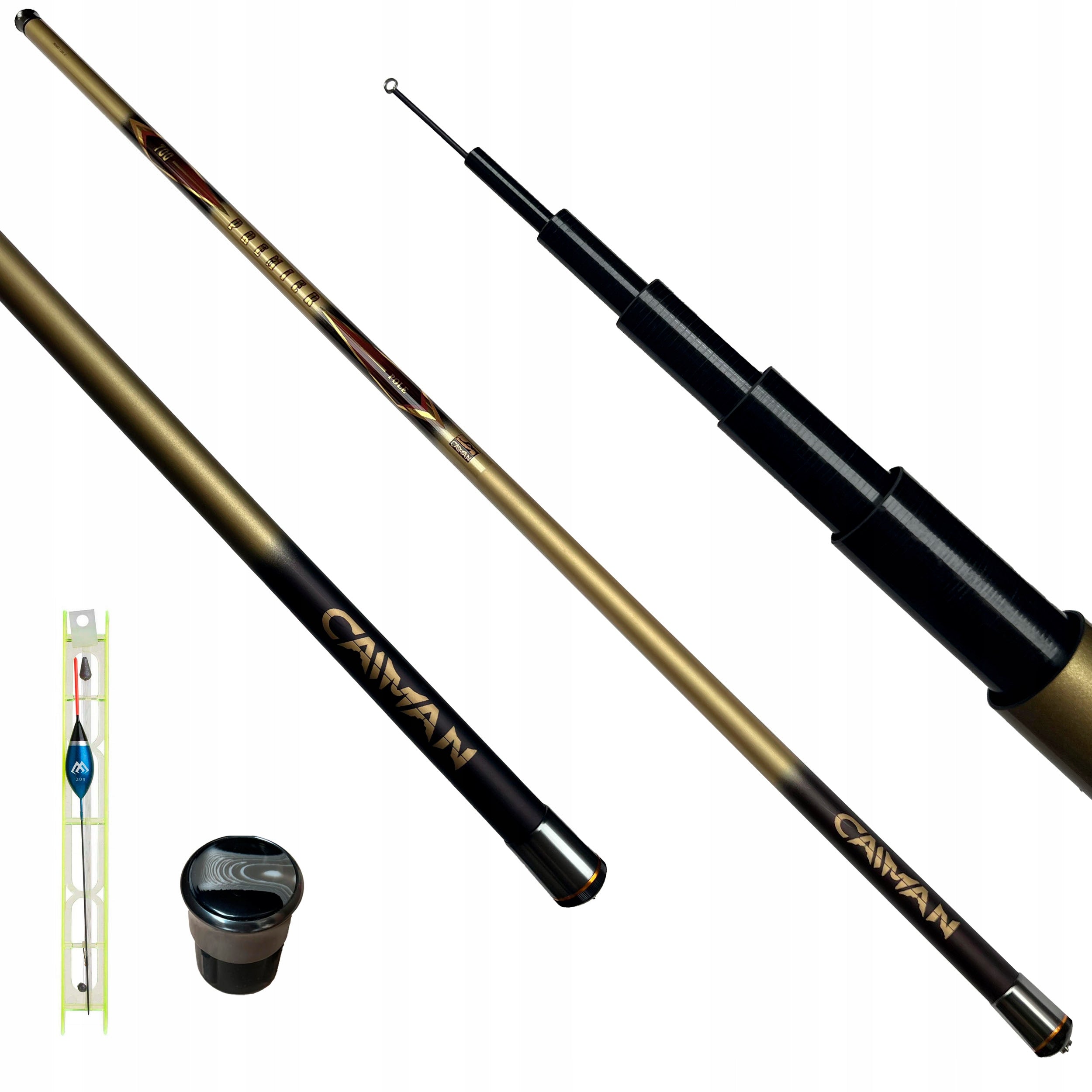 Fishing Rod Bat CAIMAN PREMIER Pole 700 – 7m Carbon 5-25g Fast Action +FREEBIE