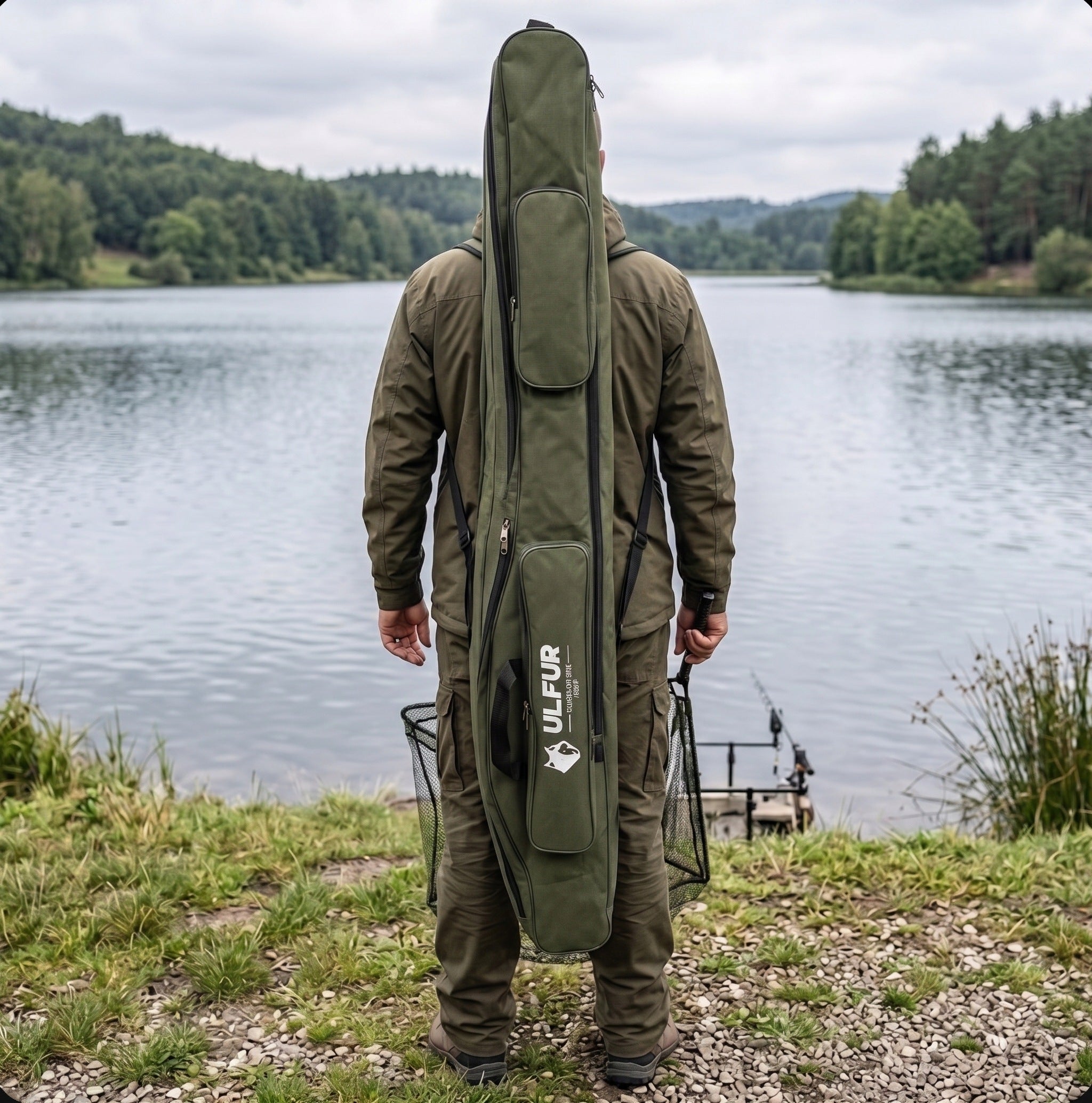 Fishing Rod Cover 160cm 3 Compartments Pockets for Fisherman Waterproof Ulfur Manufacturer code UF72613