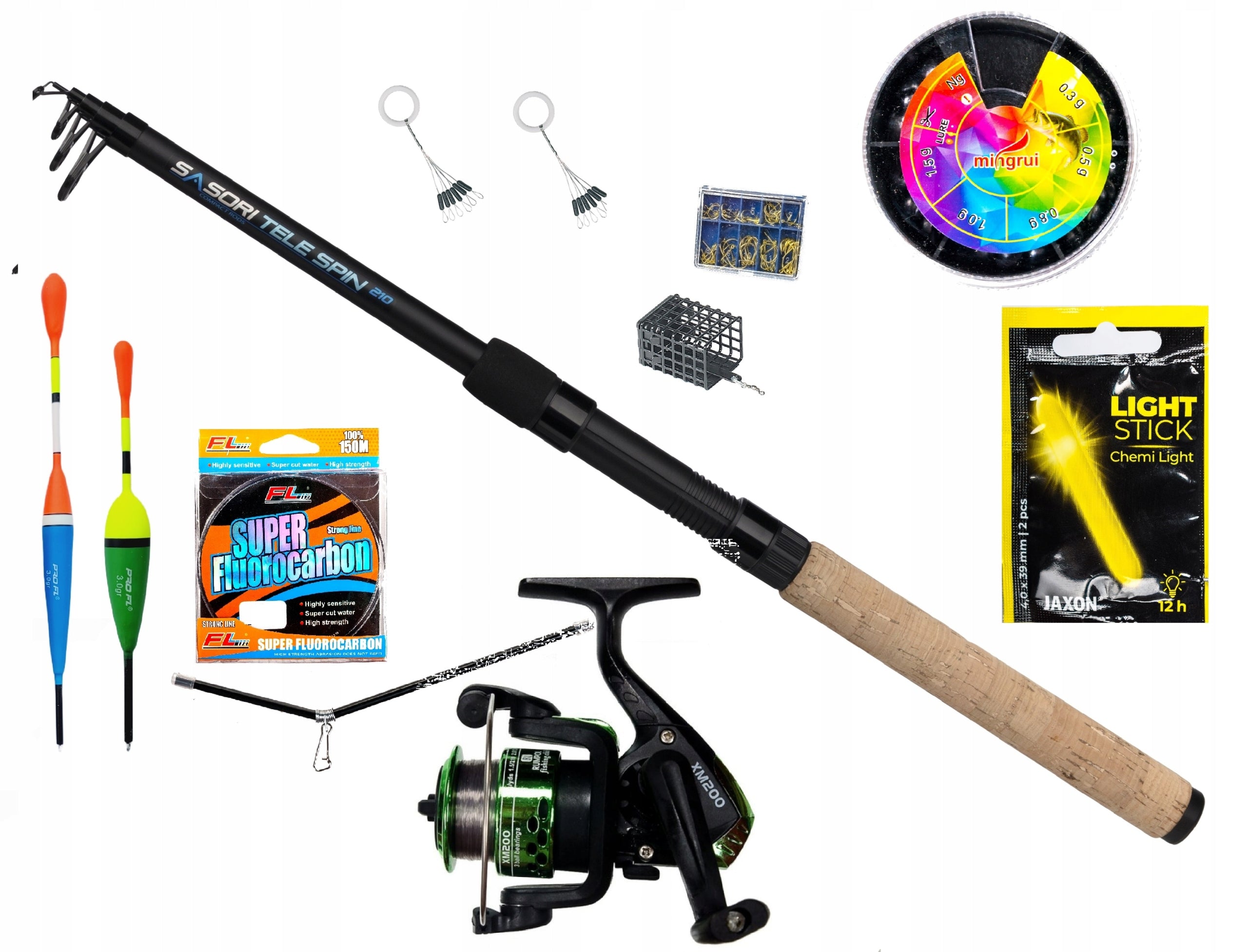 Fishing Rod Set Mikado + Reel + Fishing Line + Floats