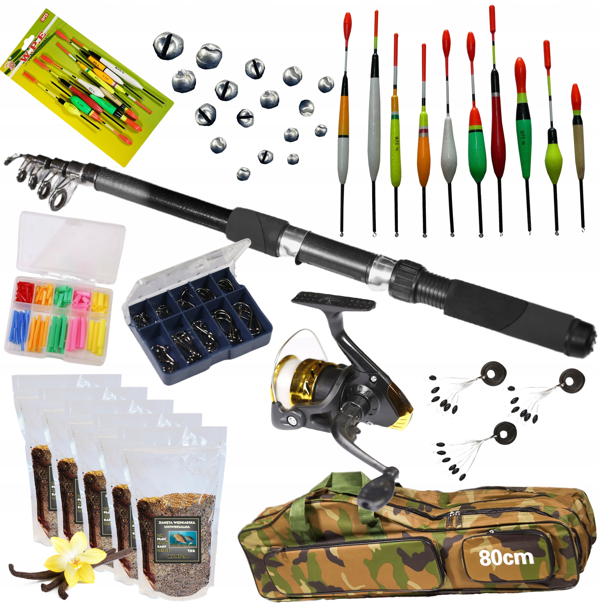 Fishing Set Float Fishing Rod 2,7m, Reel, Floats - ZEST-W-18